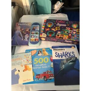 Kids 4 piece book and puzzle bundle